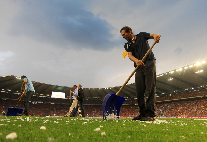 Illustration for article titled Belgium's World Cup Tune-Up Interrupted By Giant Hail Storm